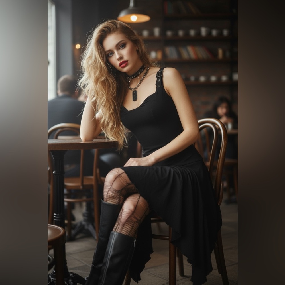 Widow Stubborn Love Mini Dress Black XXS NWT Gothic Handkerchief Hem